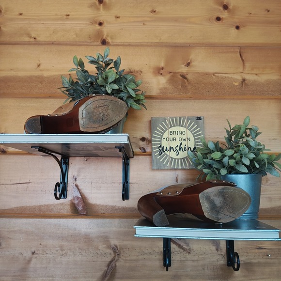 Vince Camuto Elora Studded Brown Leather Wood Platform Cross Strap Sandals Sz 8M - Picture 9 of 12